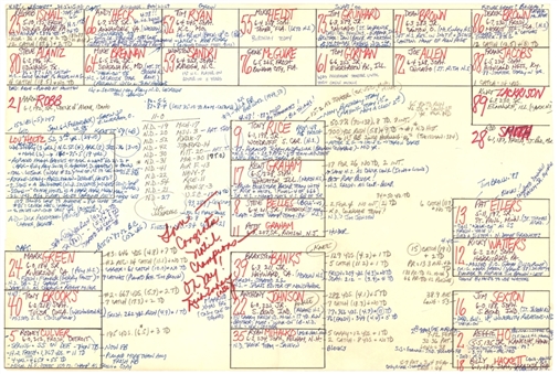 1988 Dick Enberg Handwritten & Signed Original National Championship Play-by-Play Broadcasting Notes (Beckett Auto Grade 10 & Holtz LOA)